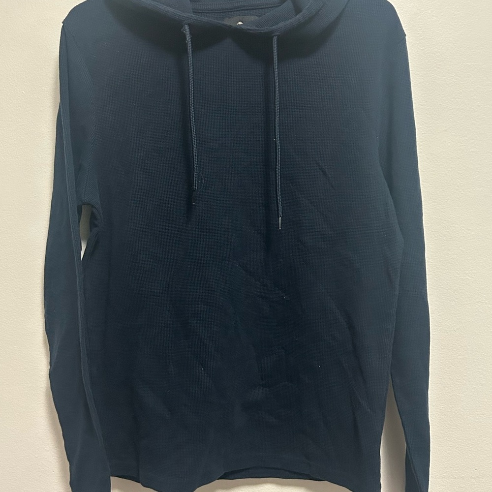 Cabin Fever Men's Black Waffle Knit Hoodie. Size Small